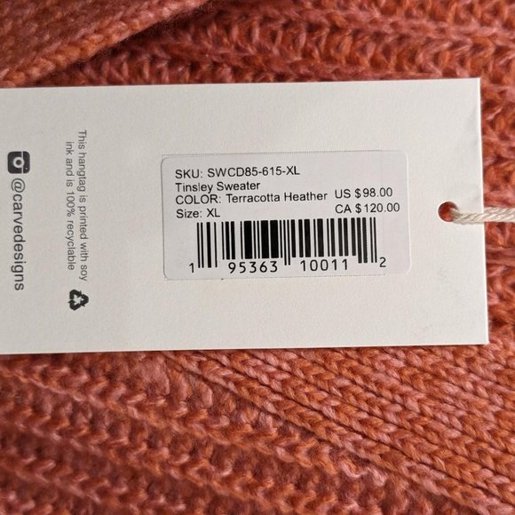 NWT Carve Design Tinsley Cardigan Sweater - Size XL - Picture 5 of 5